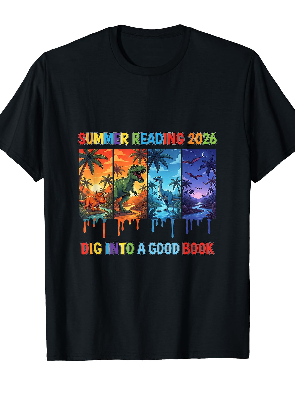 Summer Reading 2026 Unearth A Story Dinosaur Books T-Shirt