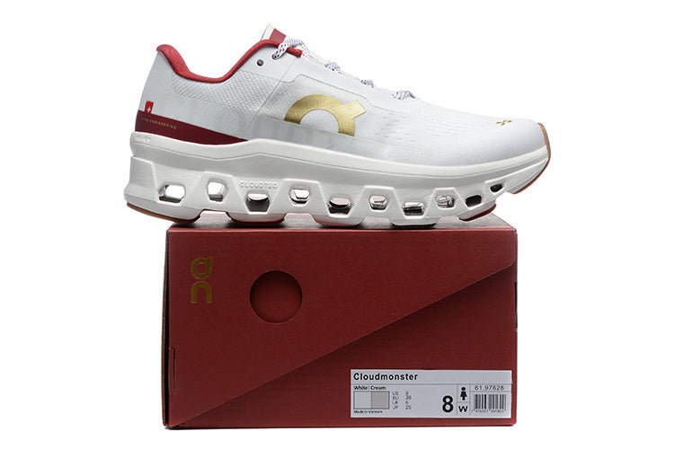 On Running Cloudmonster Sneakers Beige | Maroon Year of the Snake Limited Edition