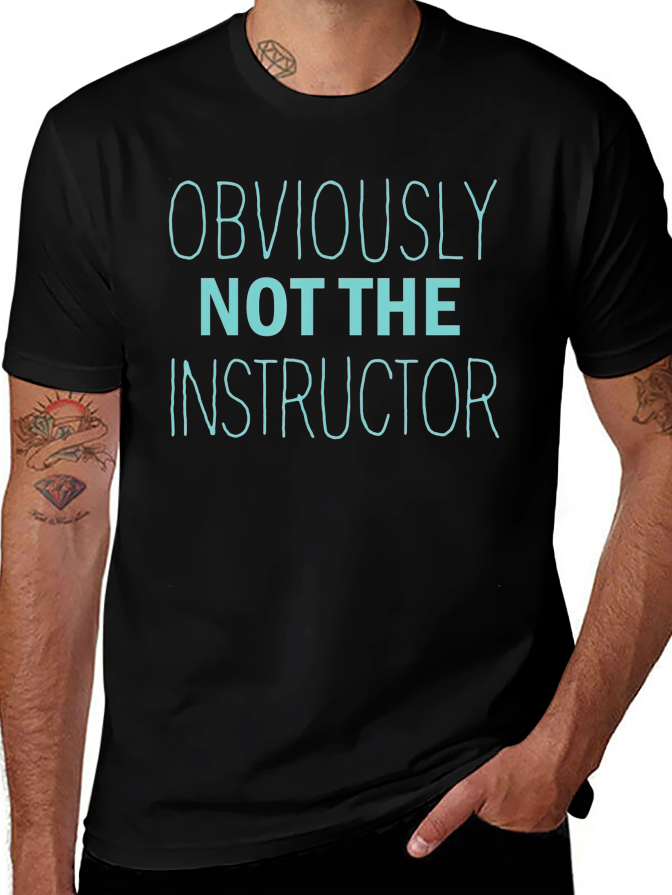 Obviously Not The Instructor Graphic Tee - Black Cotton Blend