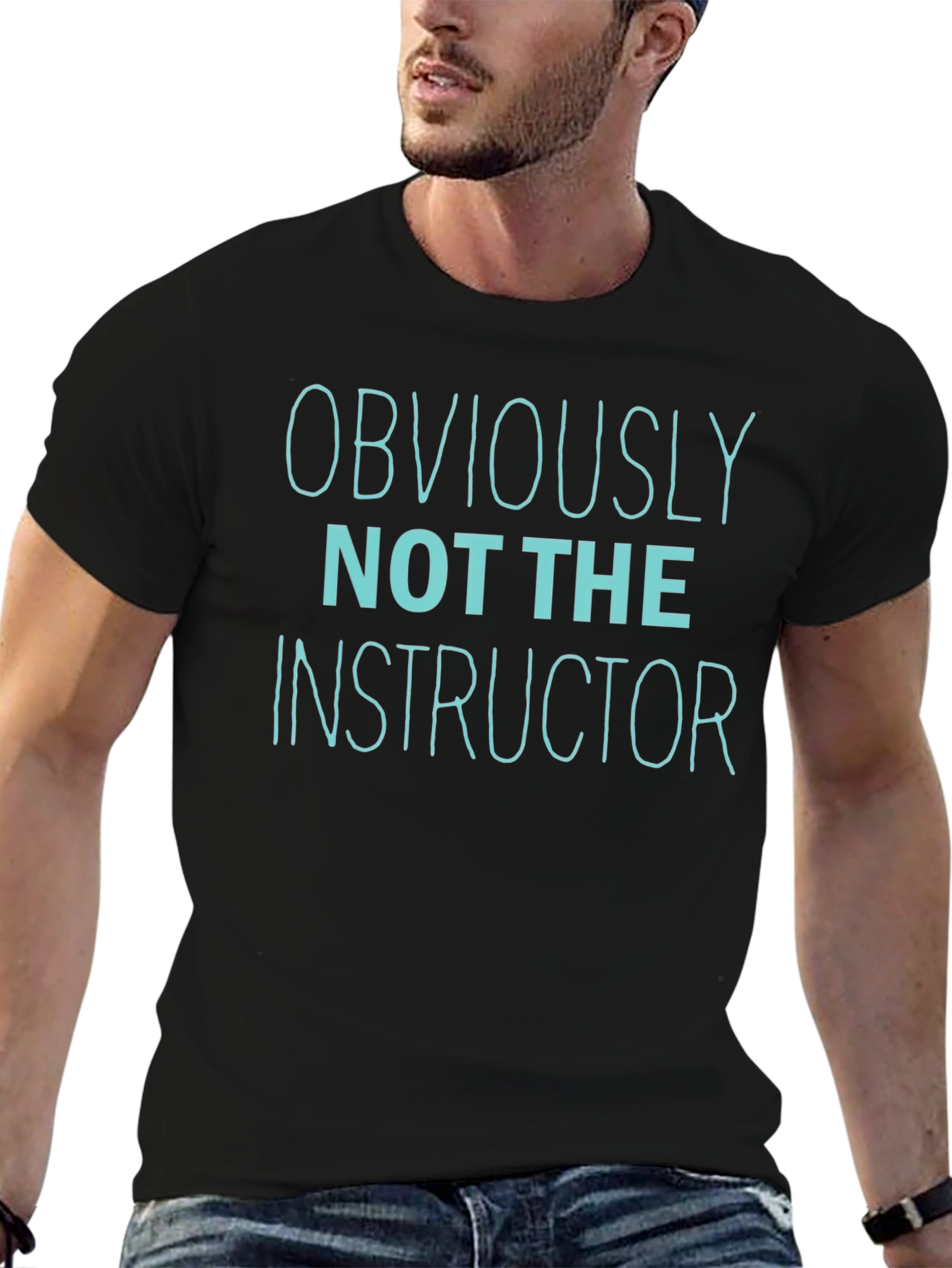 Obviously Not The Instructor Graphic Tee - Black Cotton Blend