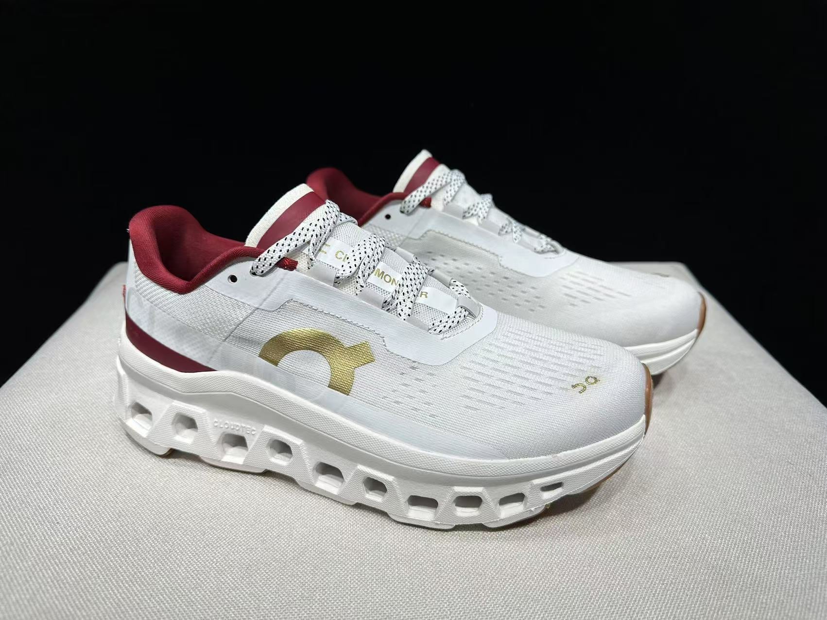 On Running Cloudmonster Sneakers Beige | Maroon Year of the Snake Limited Edition