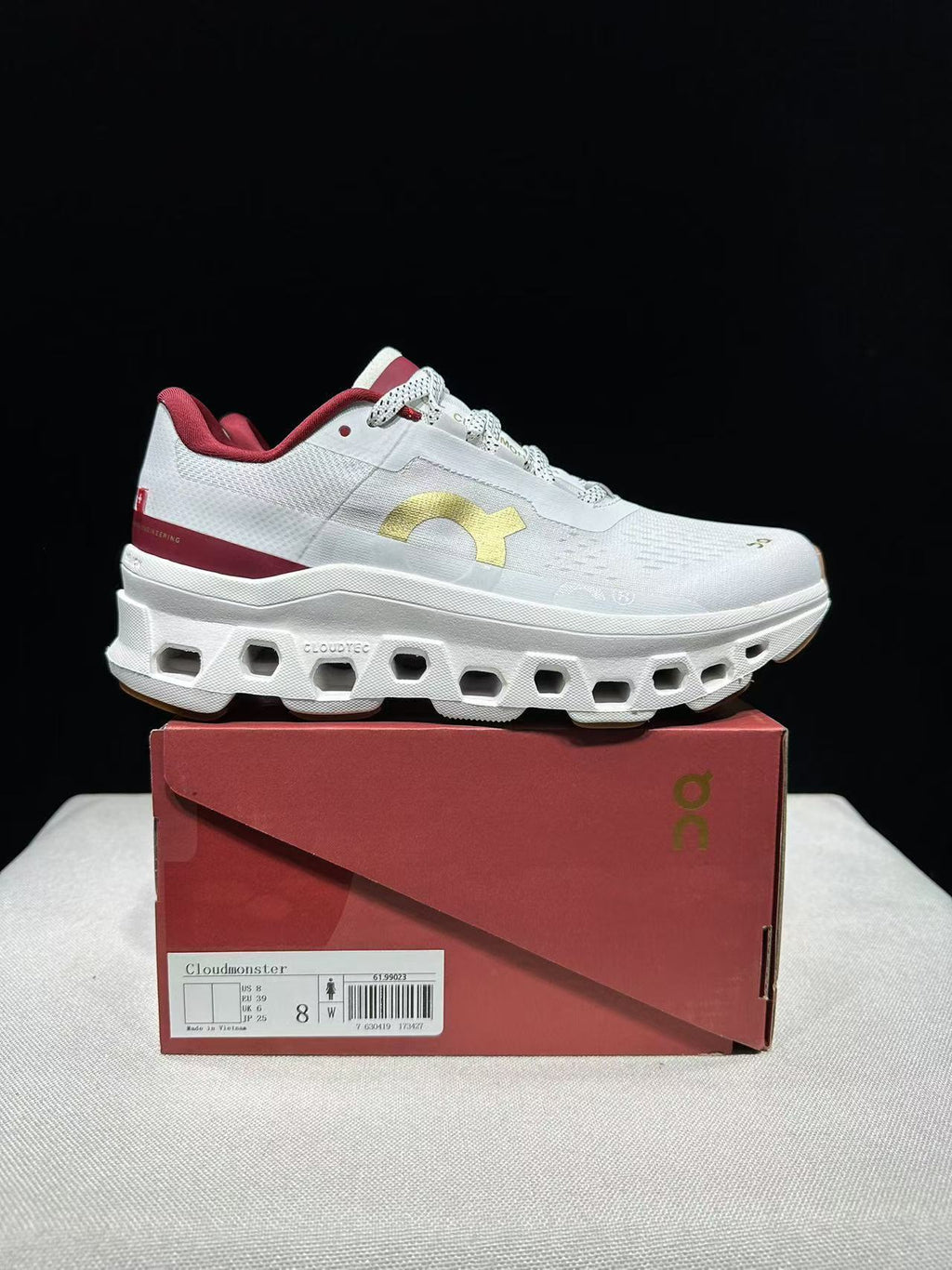 On Running Cloudmonster Sneakers Beige | Maroon Year of the Snake Limited Edition
