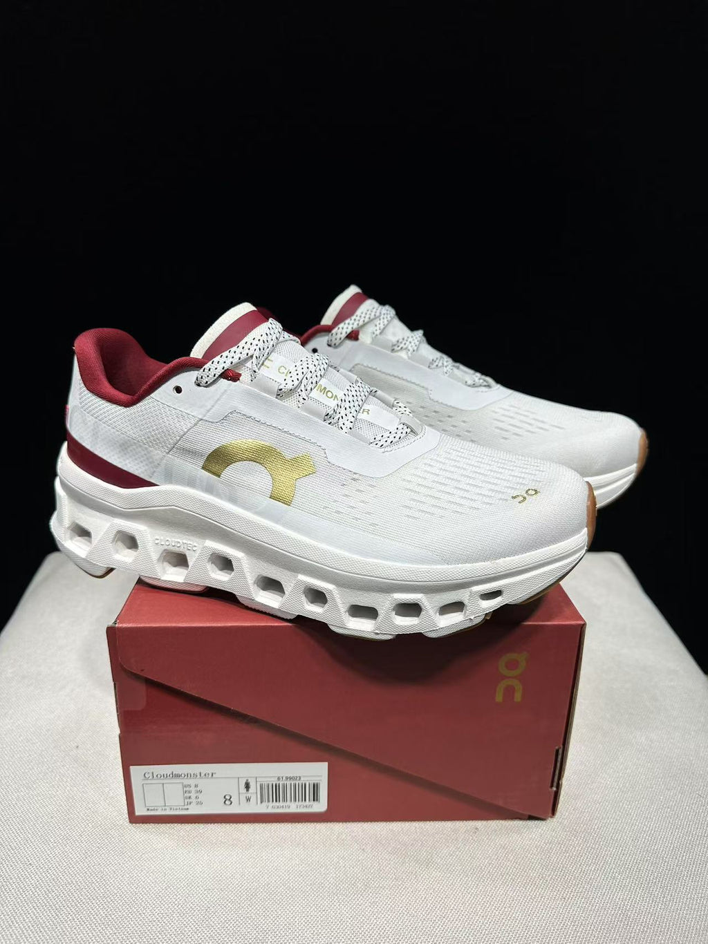 On Running Cloudmonster Sneakers Beige | Maroon Year of the Snake Limited Edition
