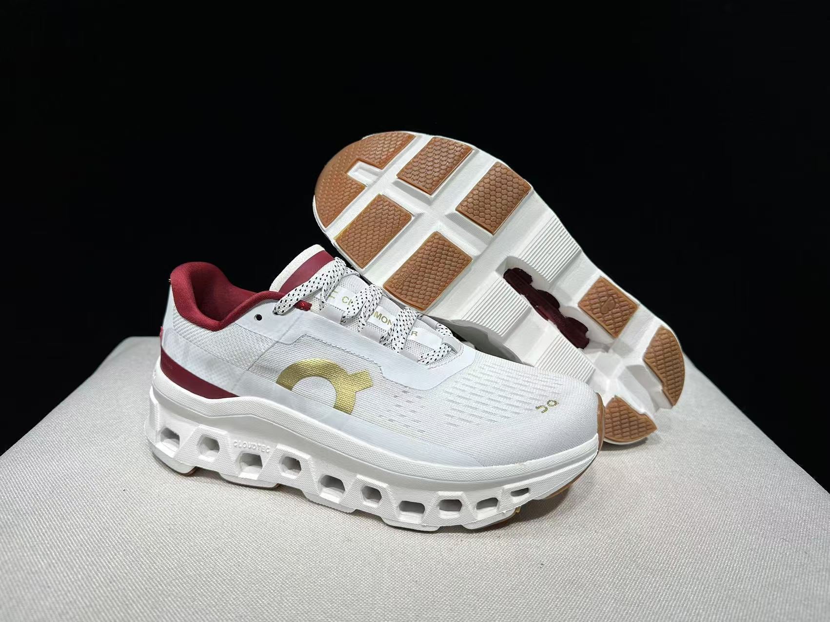 On Running Cloudmonster Sneakers Beige | Maroon Year of the Snake Limited Edition