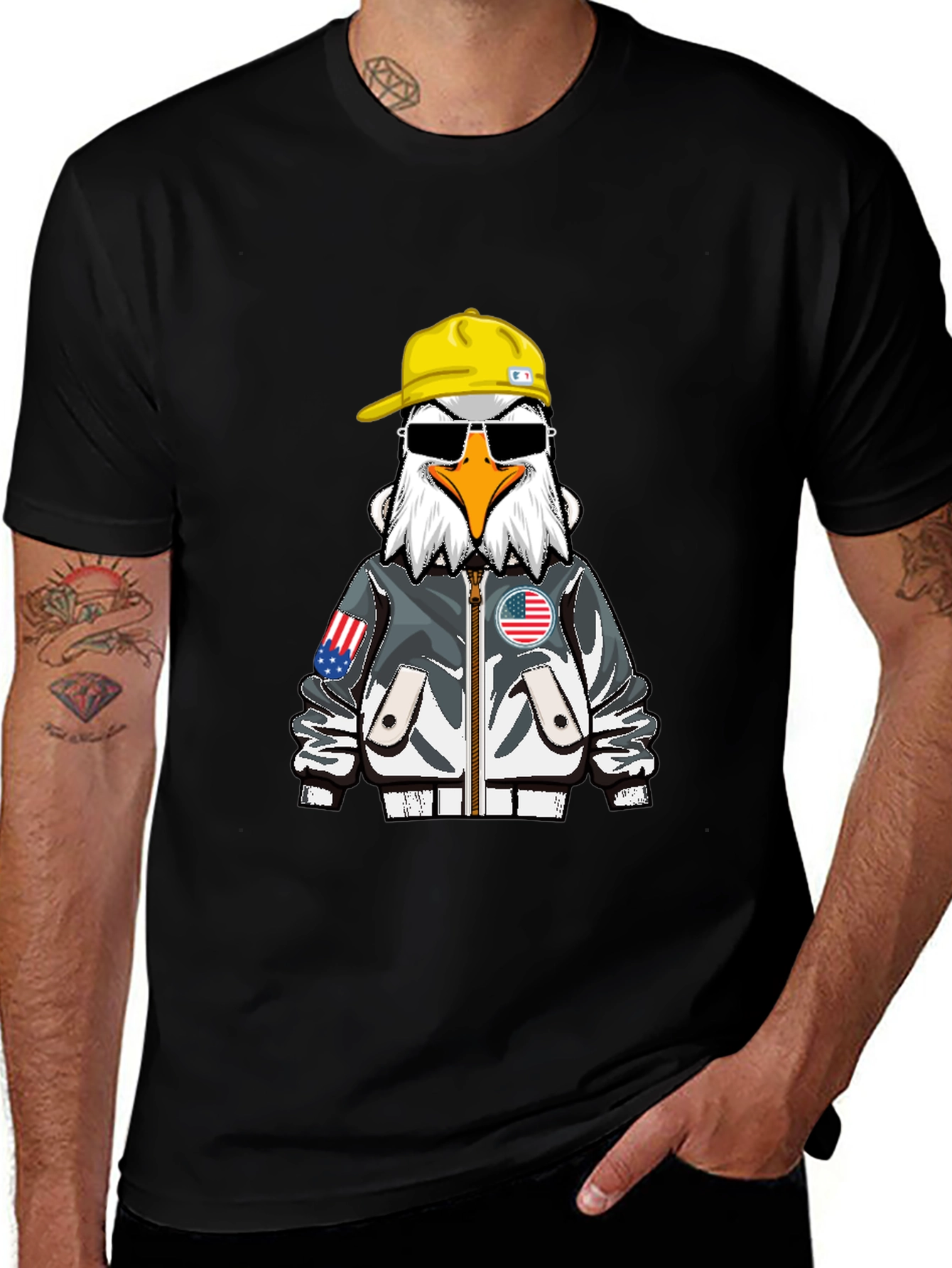 Cool Eagle Graphic Tee - Patriotic Style