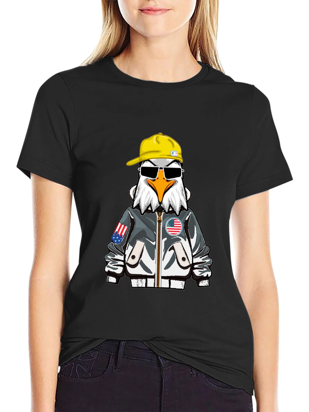 Cool Eagle Graphic Tee - Patriotic Style
