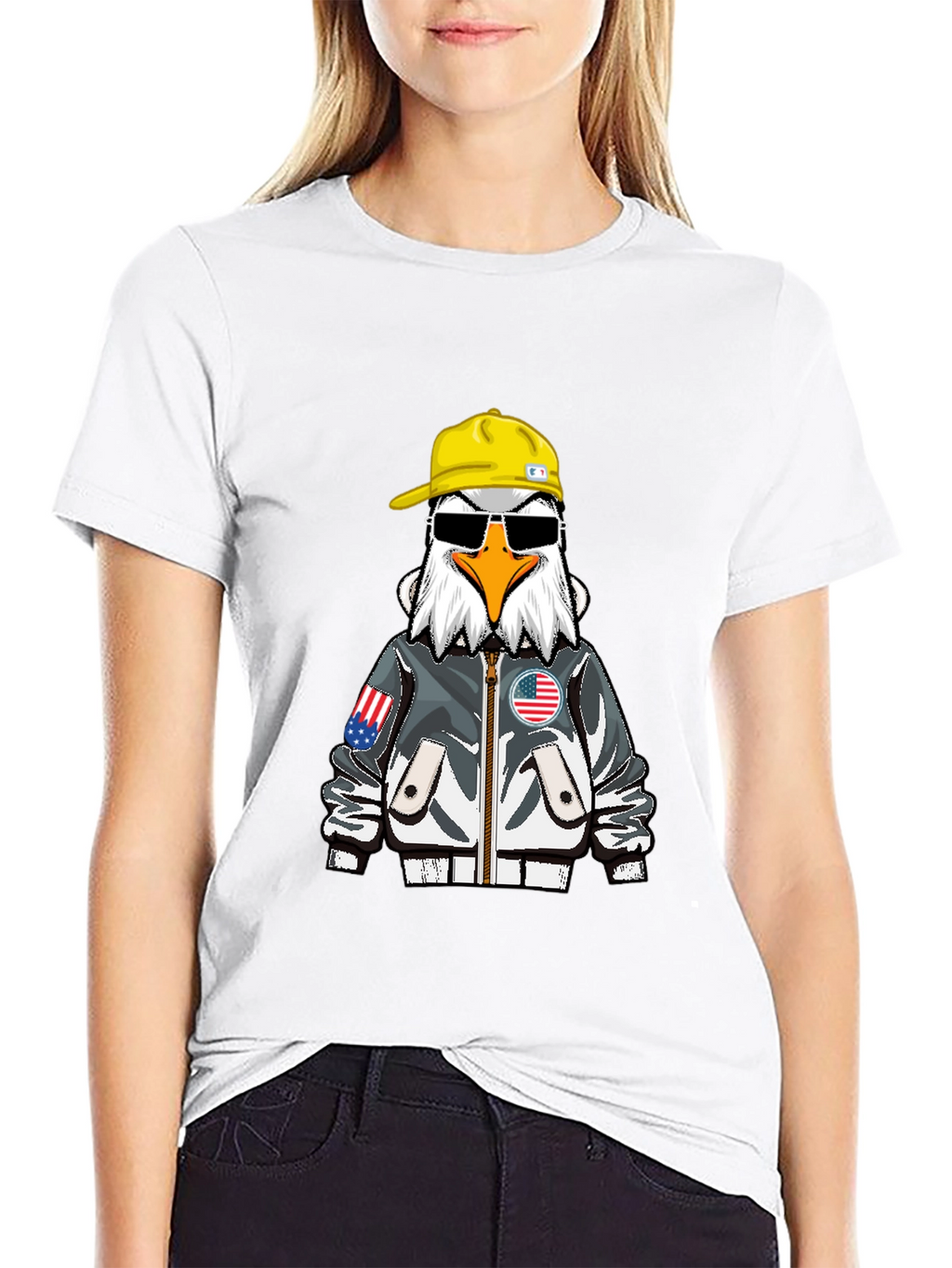 Cool Eagle Graphic Tee - Patriotic Style
