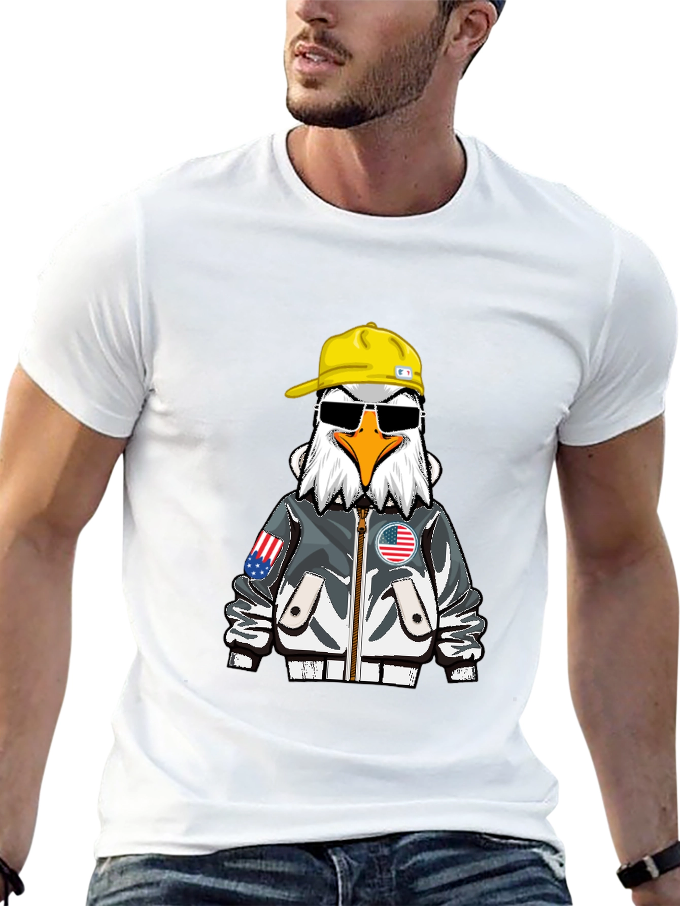 Cool Eagle Graphic Tee - Patriotic Style