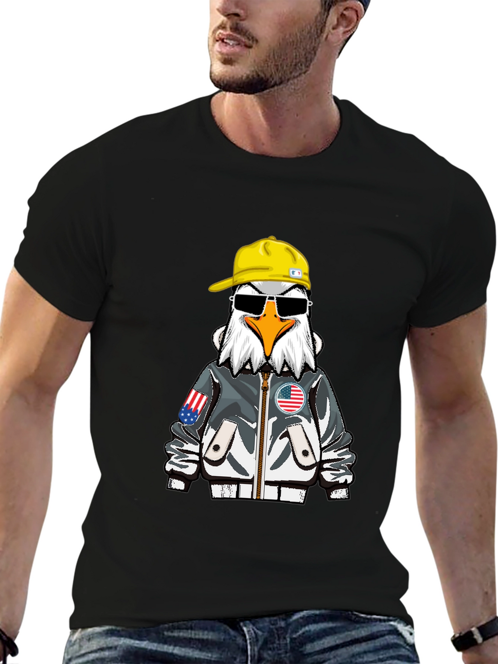 Cool Eagle Graphic Tee - Patriotic Style