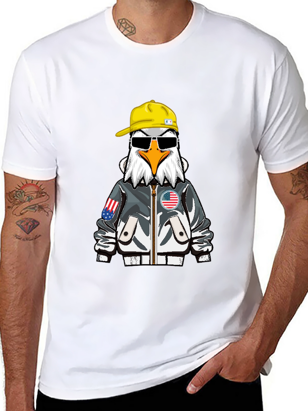 Cool Eagle Graphic Tee - Patriotic Style