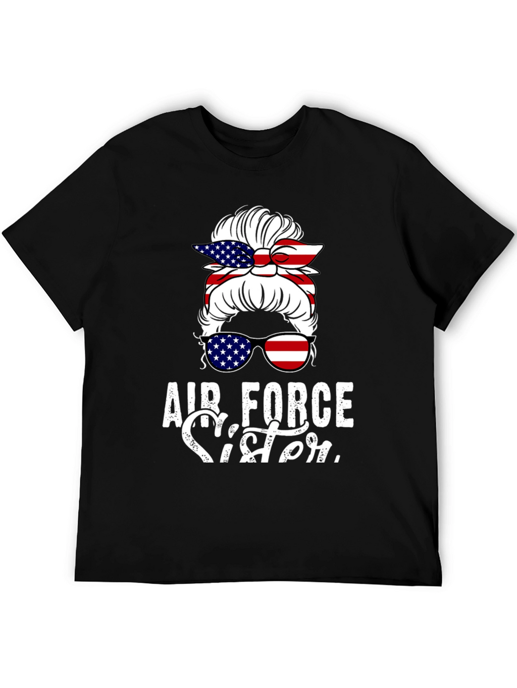 Air Force Sister Messy Bun T-Shirt