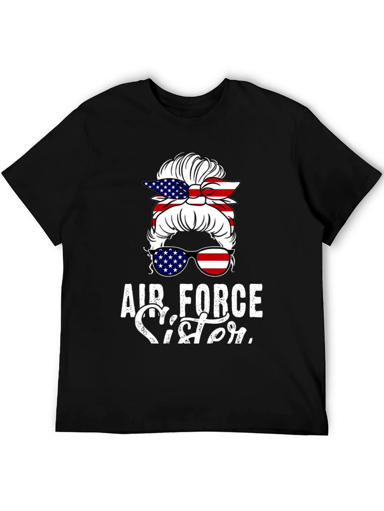 Air Force Sister Messy Bun T-Shirt