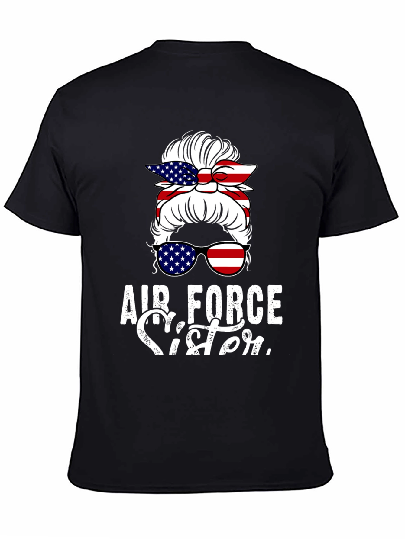 Air Force Sister Messy Bun T-Shirt
