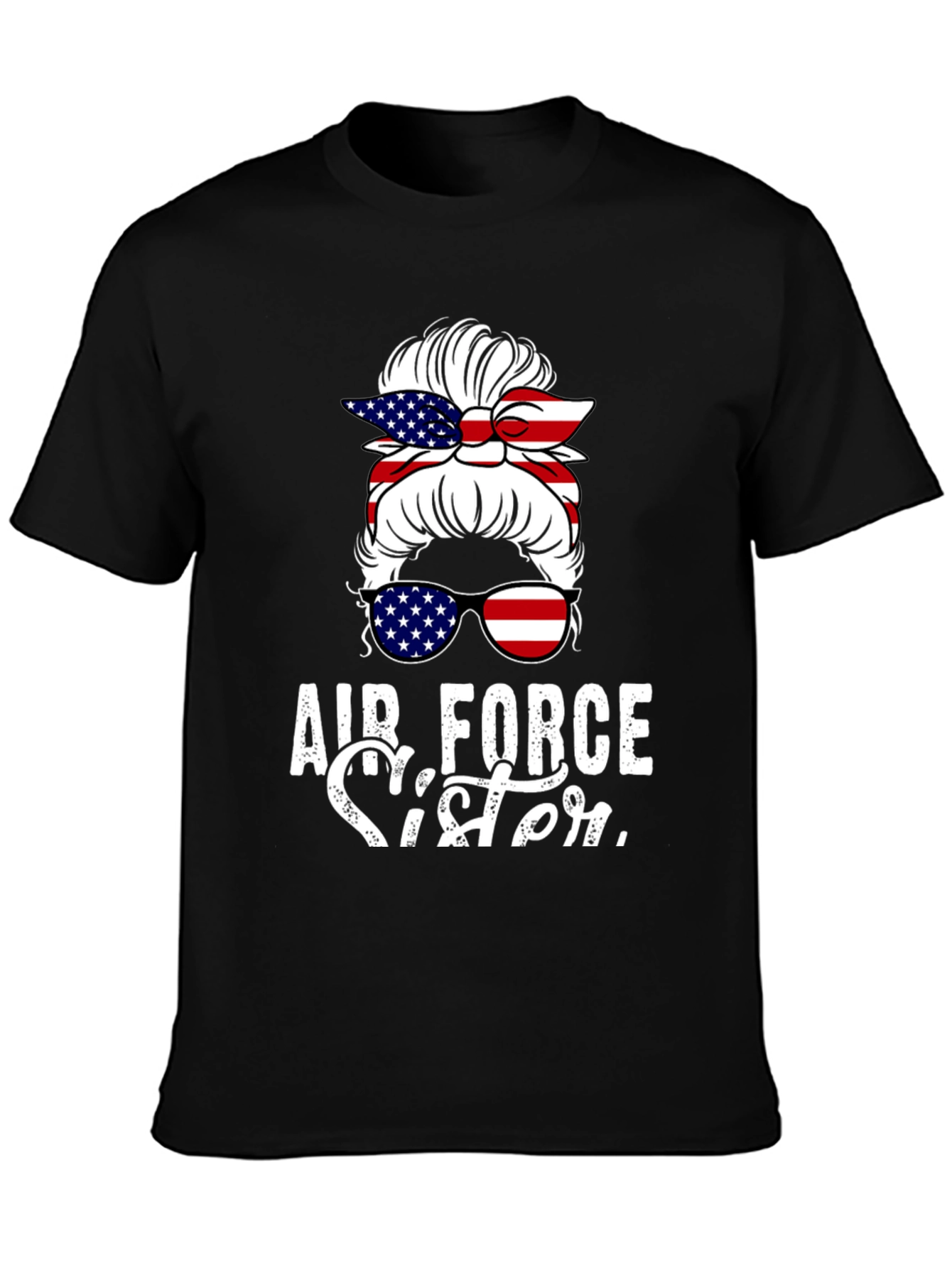 Air Force Sister Messy Bun T-Shirt