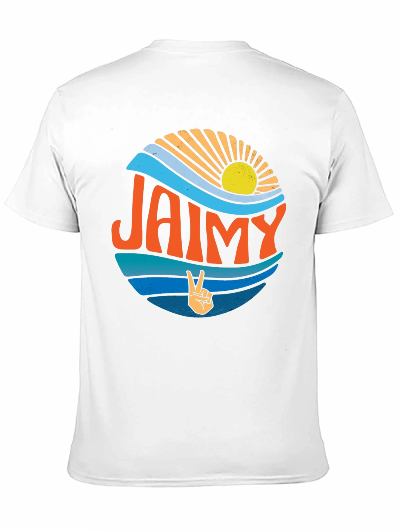 Retro Jaimy Graphic Tee - Surf Sun and Peace Sign