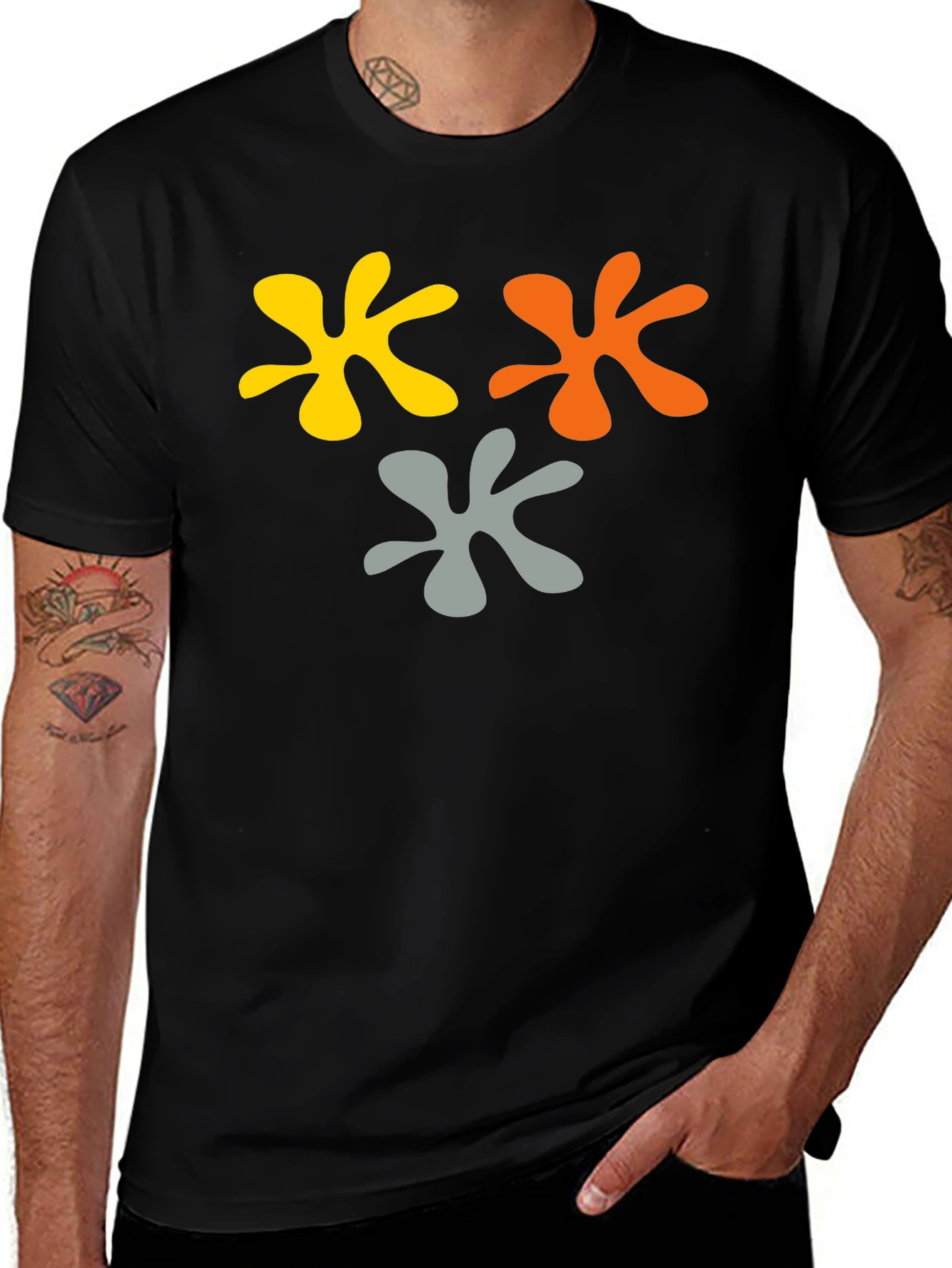 Abstract Splatter Graphic Tee - Black