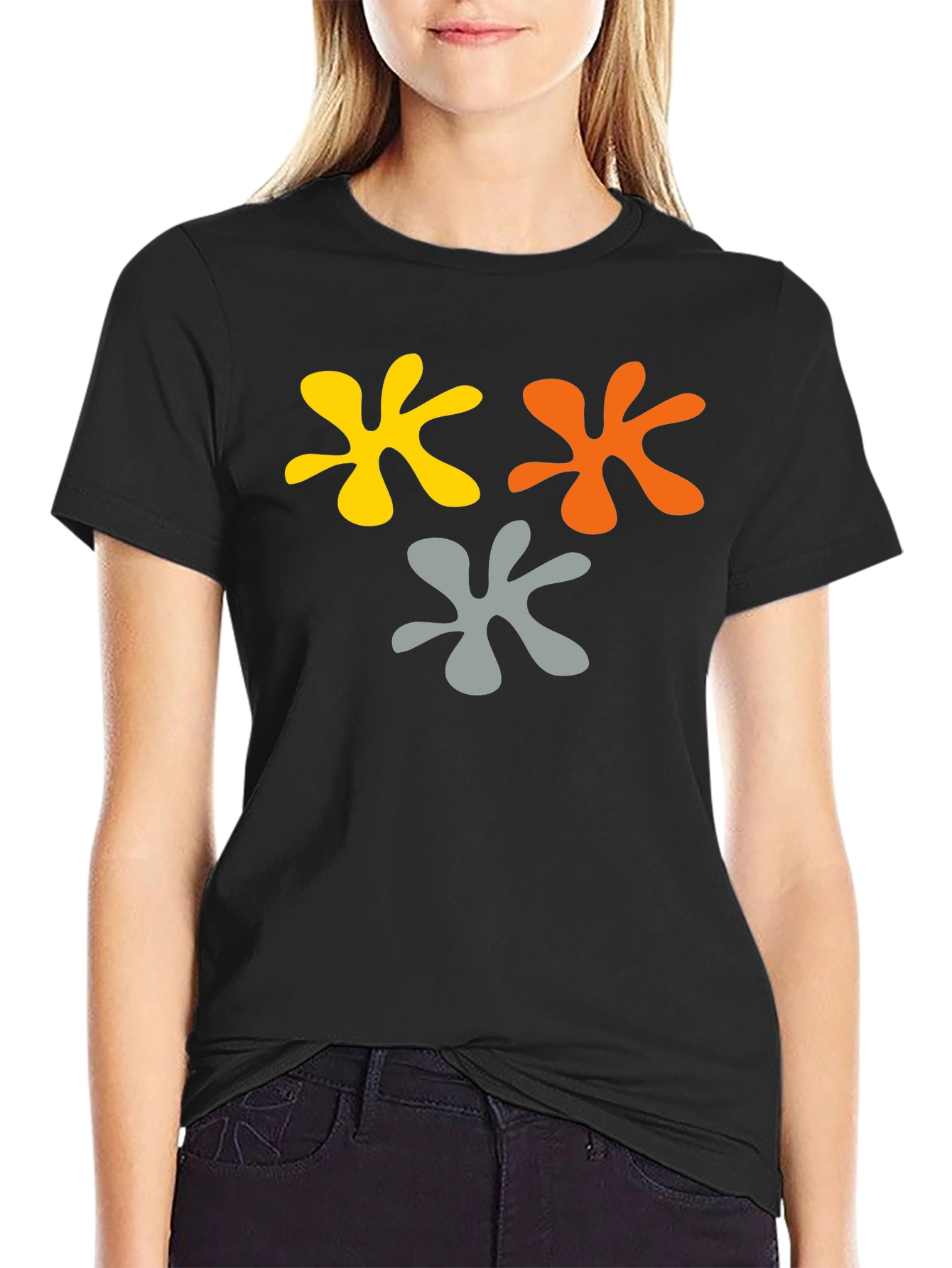 Abstract Splatter Graphic Tee - Black