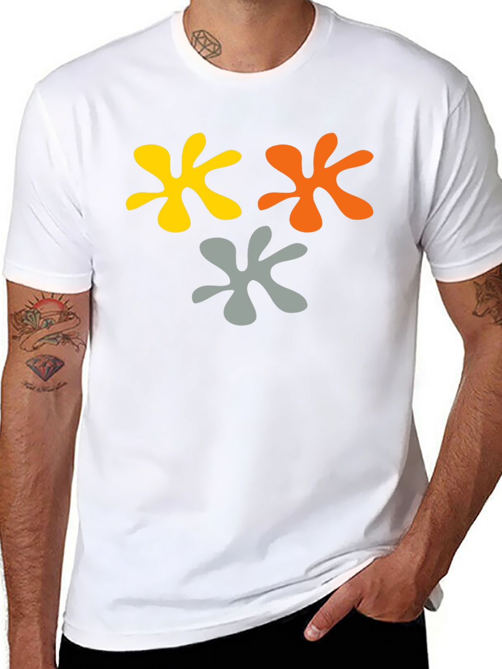 Abstract Splatter Graphic Tee - Black