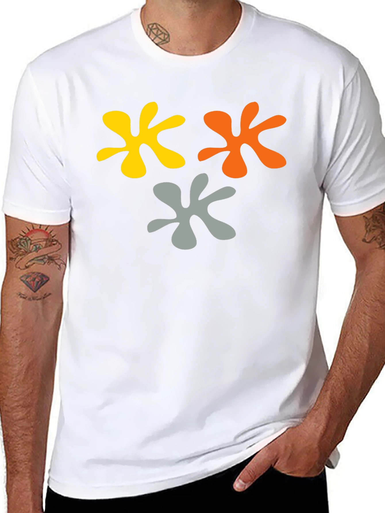 Abstract Splatter Graphic Tee - Black