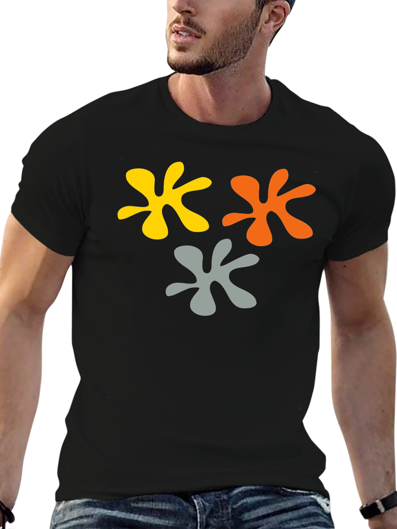 Abstract Splatter Graphic Tee - Black