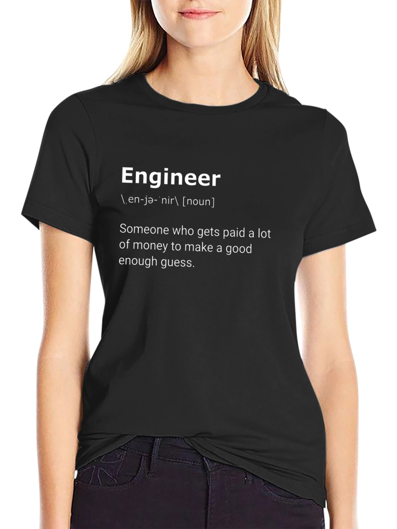 Engineer Definition Black T-Shirt - Funny Engineering Gift