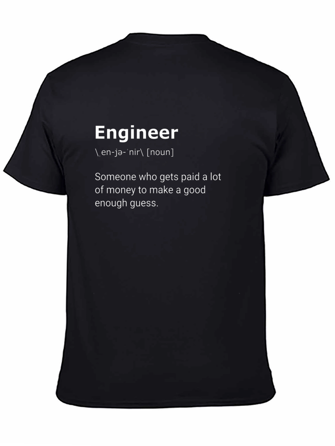 Engineer Definition Black T-Shirt - Funny Engineering Gift