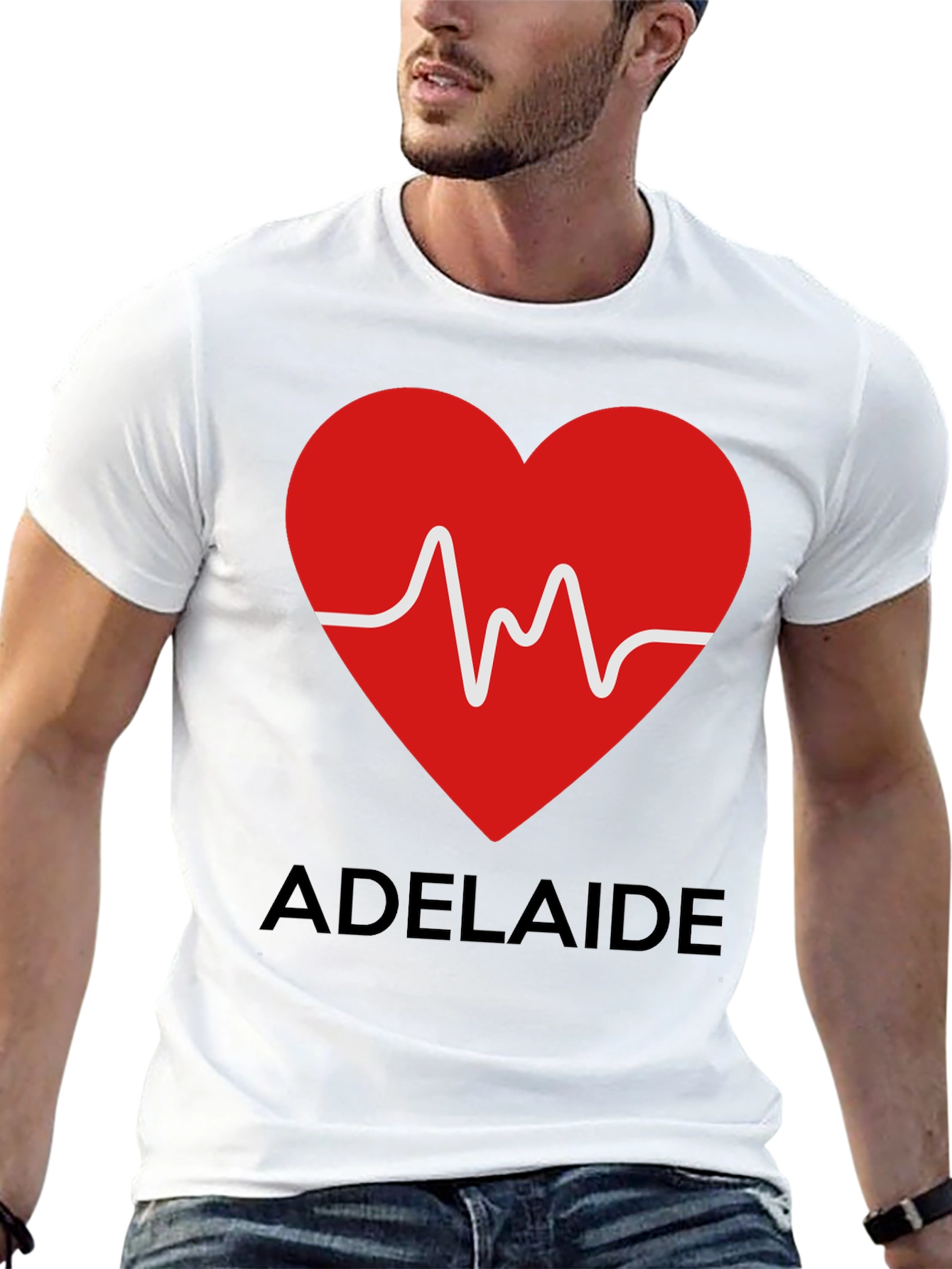 Adelaide Heartbeat T-Shirt - Stylish City Pride Tee