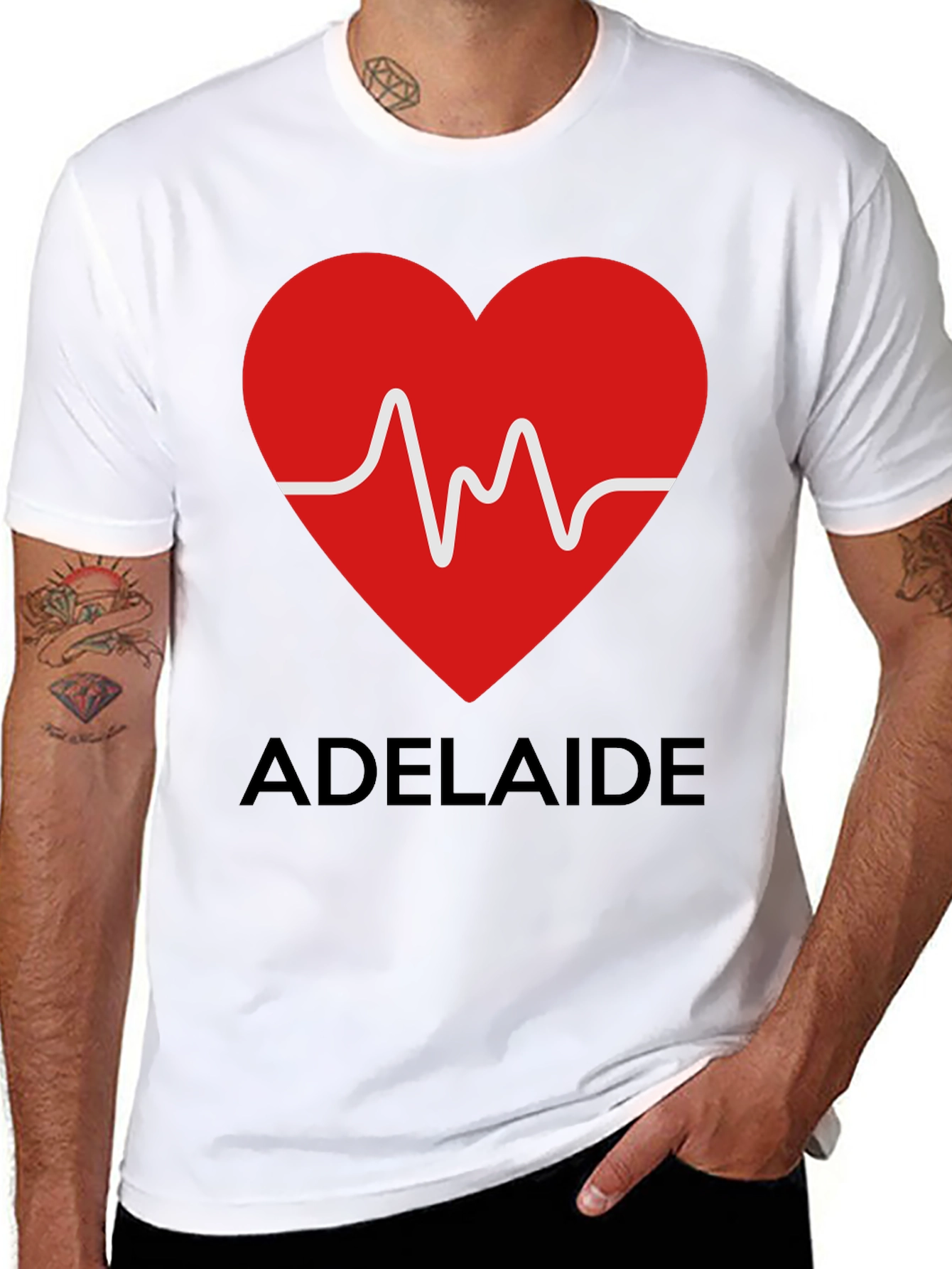 Adelaide Heartbeat T-Shirt - Stylish City Pride Tee