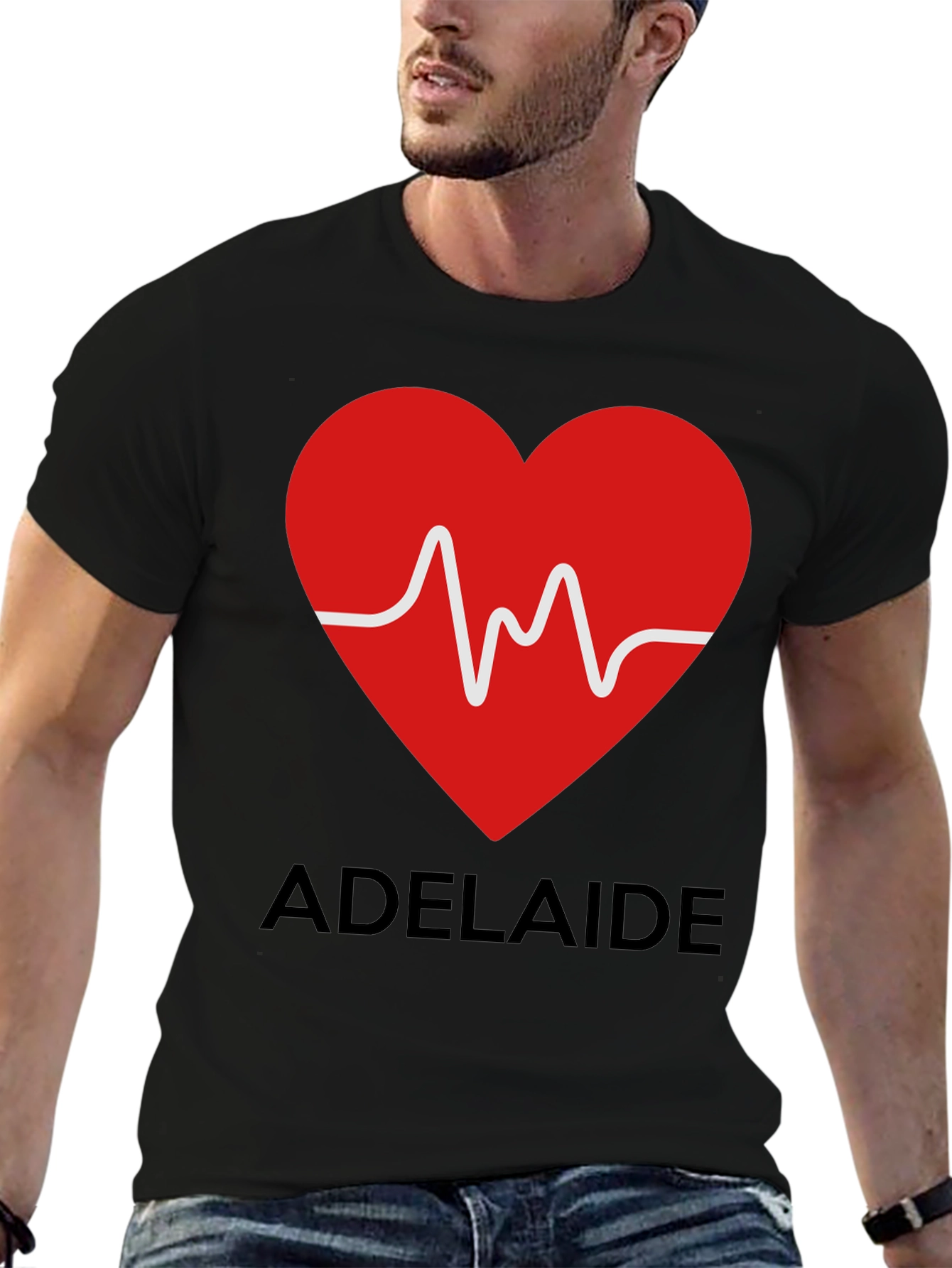 Adelaide Heartbeat T-Shirt - Stylish City Pride Tee