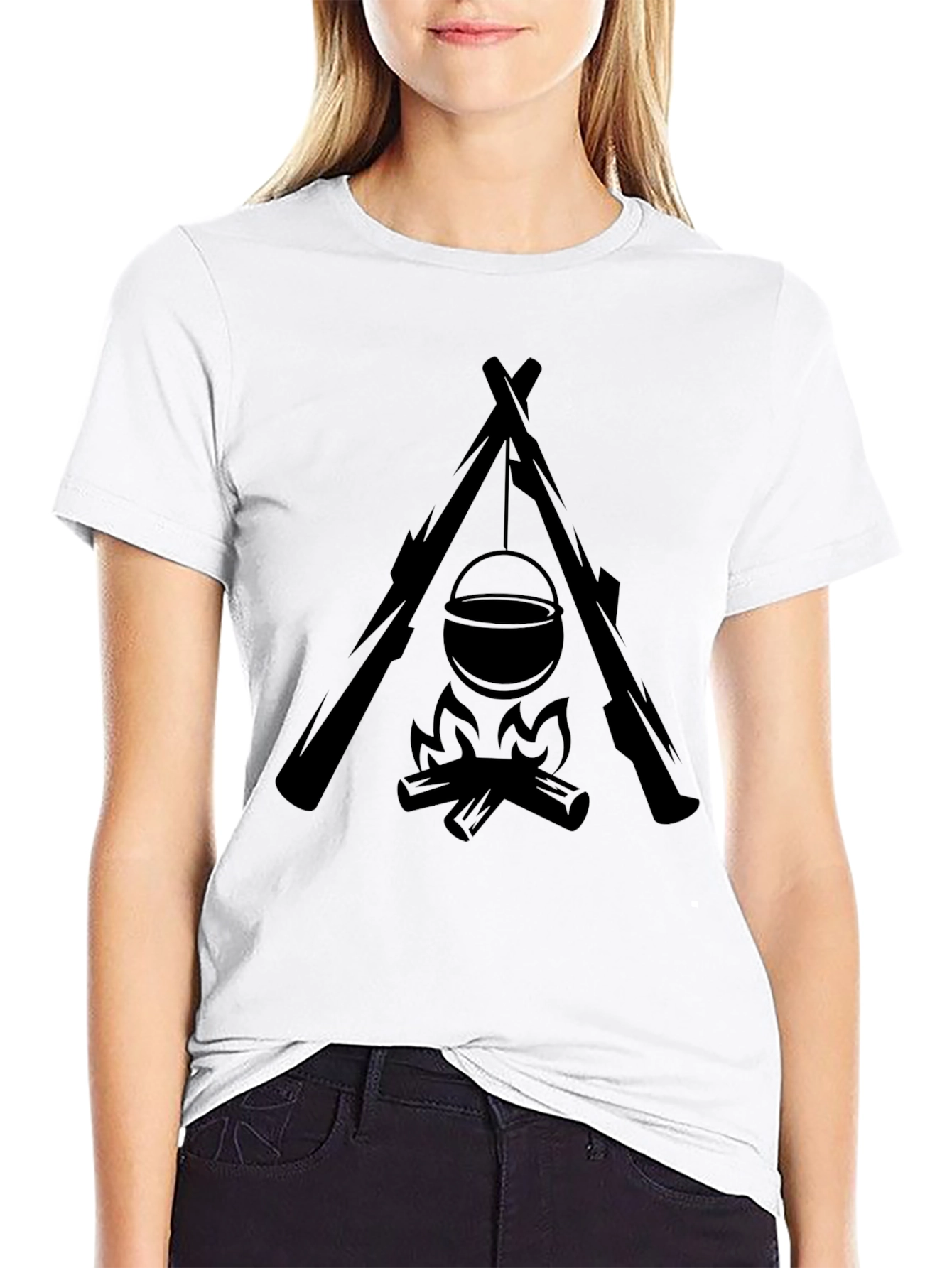 Campfire Cookout Black T-Shirt