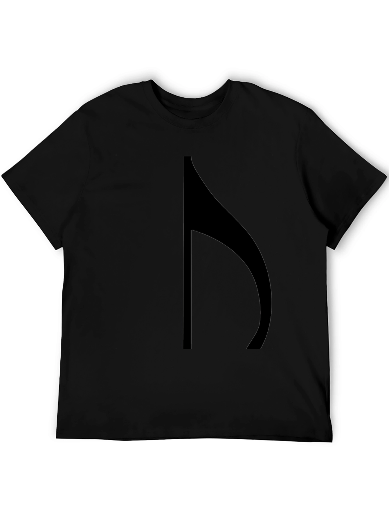 Modern Black T-Shirt with Abstract Musical Note