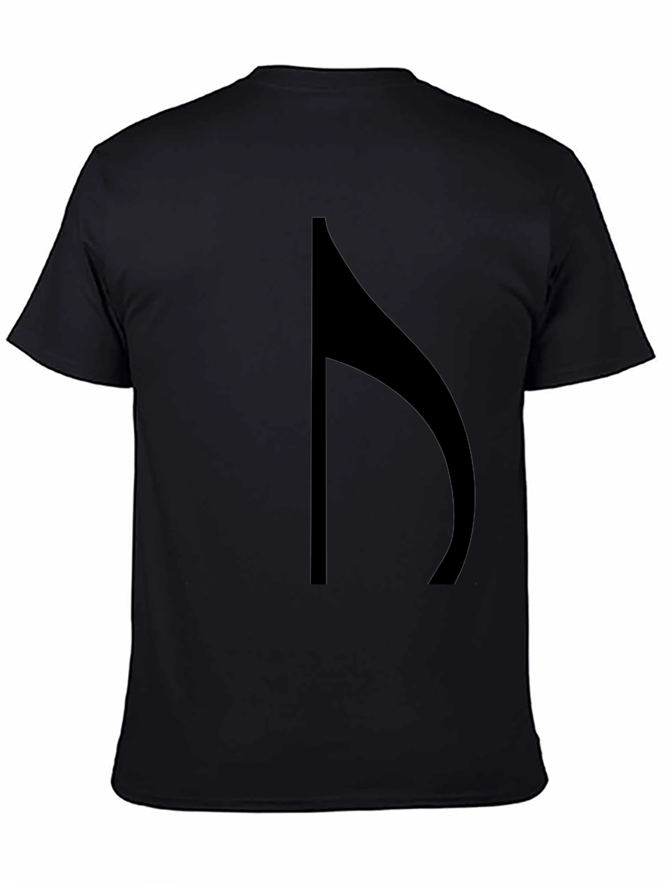 Modern Black T-Shirt with Abstract Musical Note