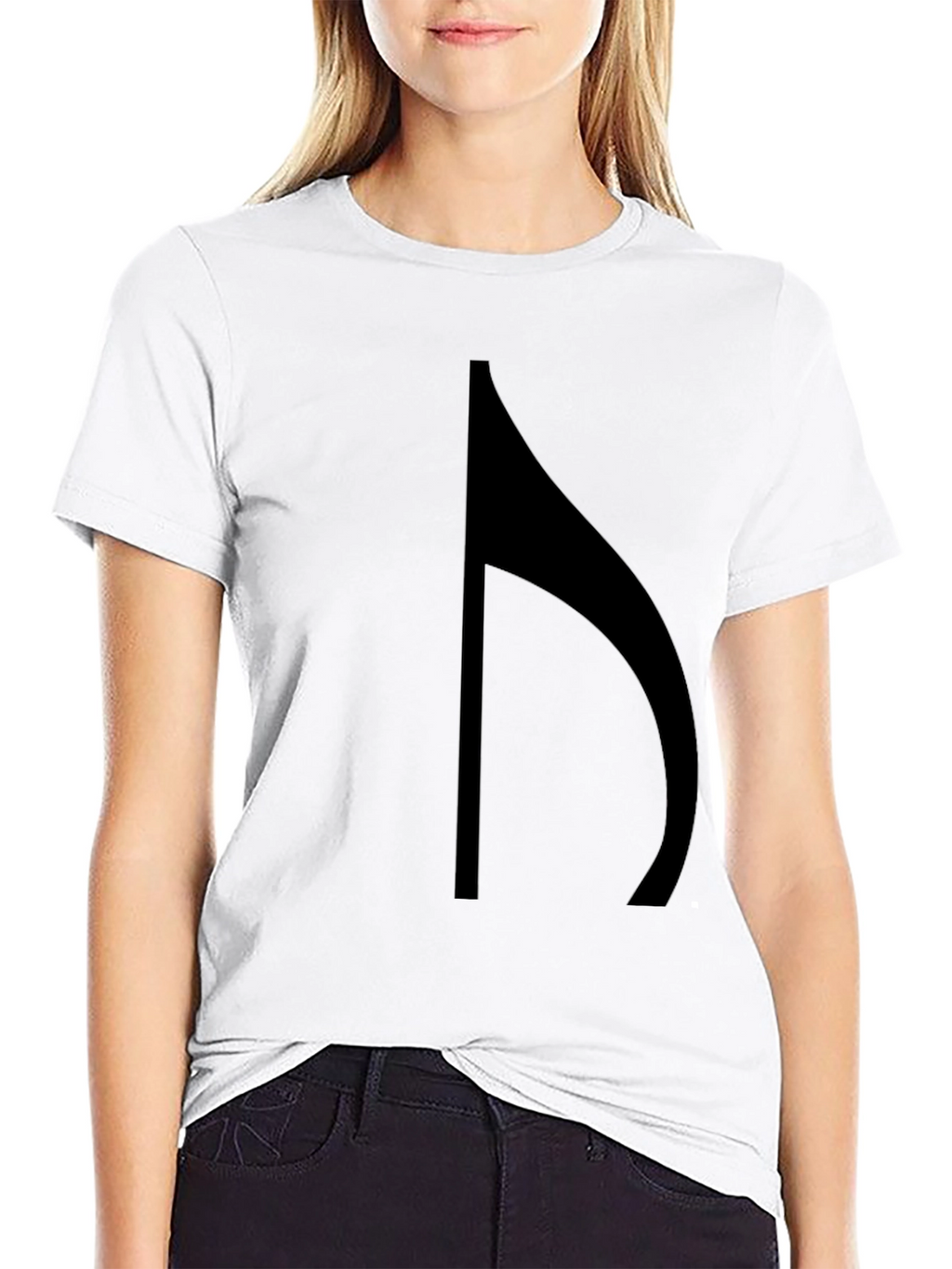 Modern Black T-Shirt with Abstract Musical Note