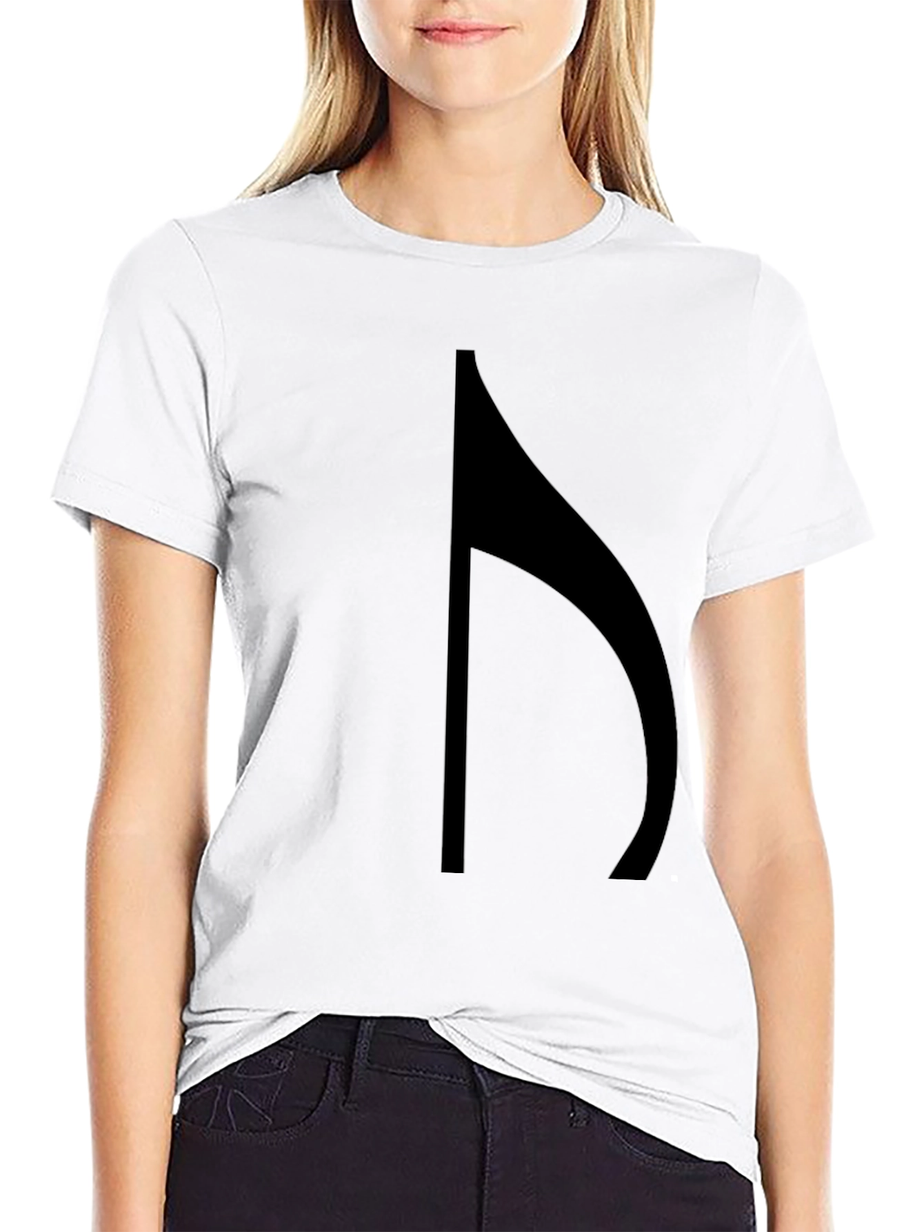 Modern Black T-Shirt with Abstract Musical Note