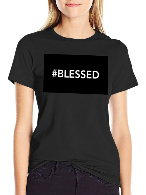 #Blessed Graphic Tee - Black Casual T-Shirt for Men
