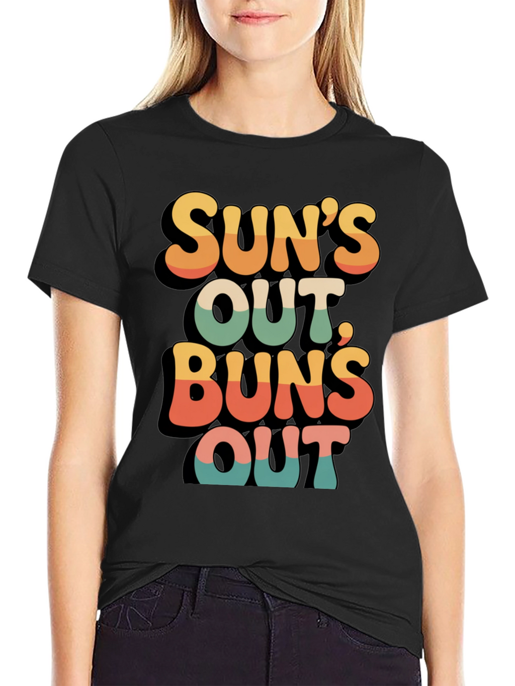 Suns Out Buns Out Retro Graphic Tee