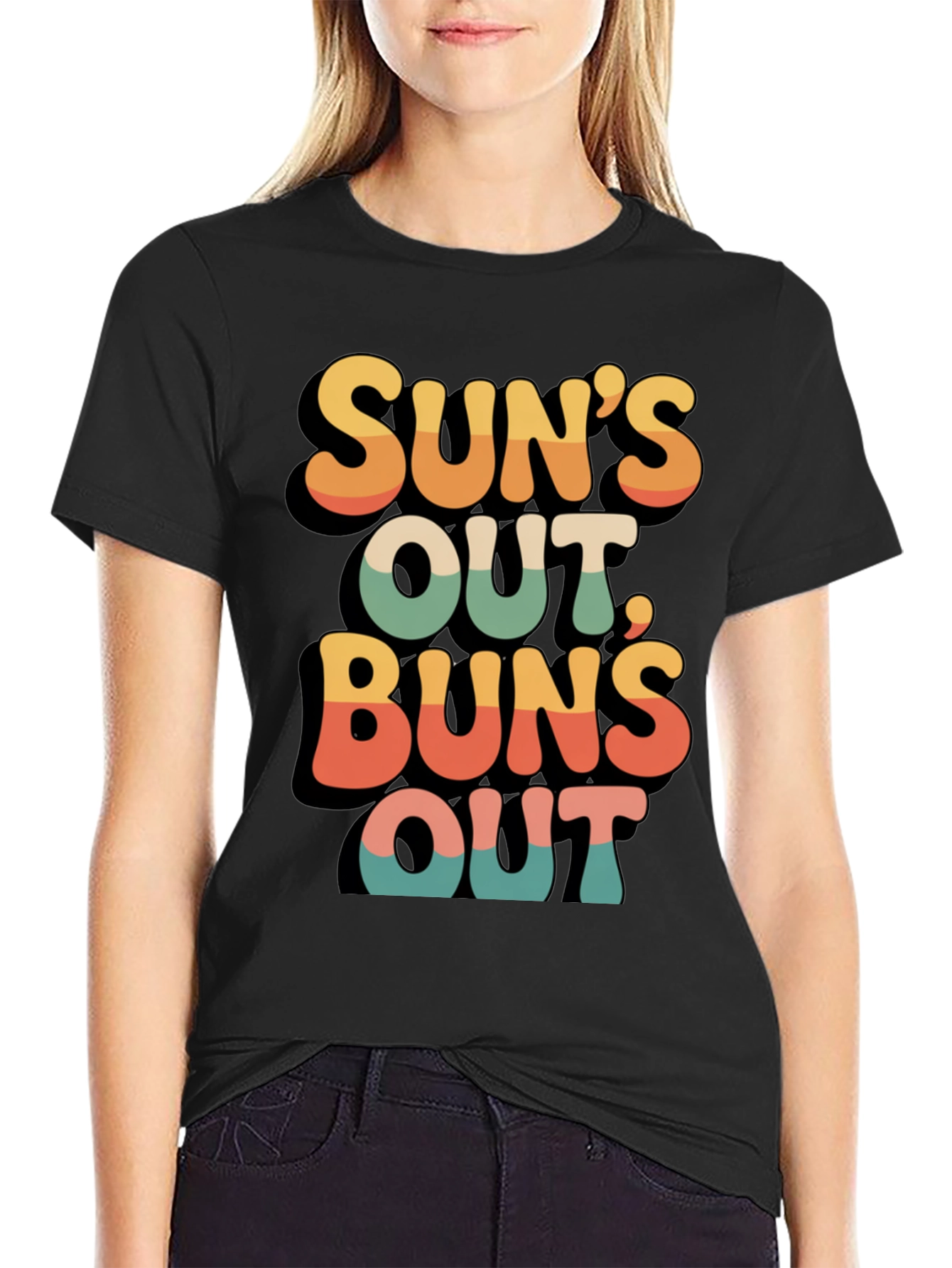 Suns Out Buns Out Retro Graphic Tee