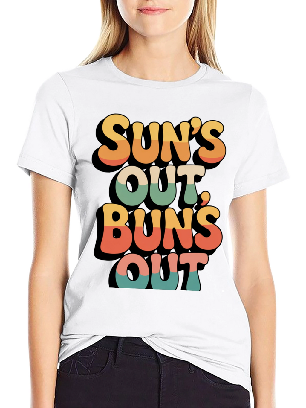 Suns Out Buns Out Retro Graphic Tee
