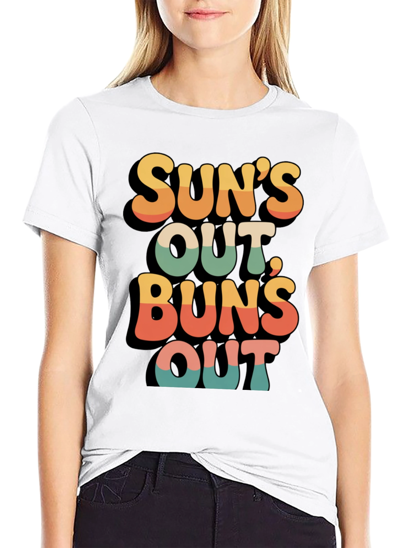 Suns Out Buns Out Retro Graphic Tee