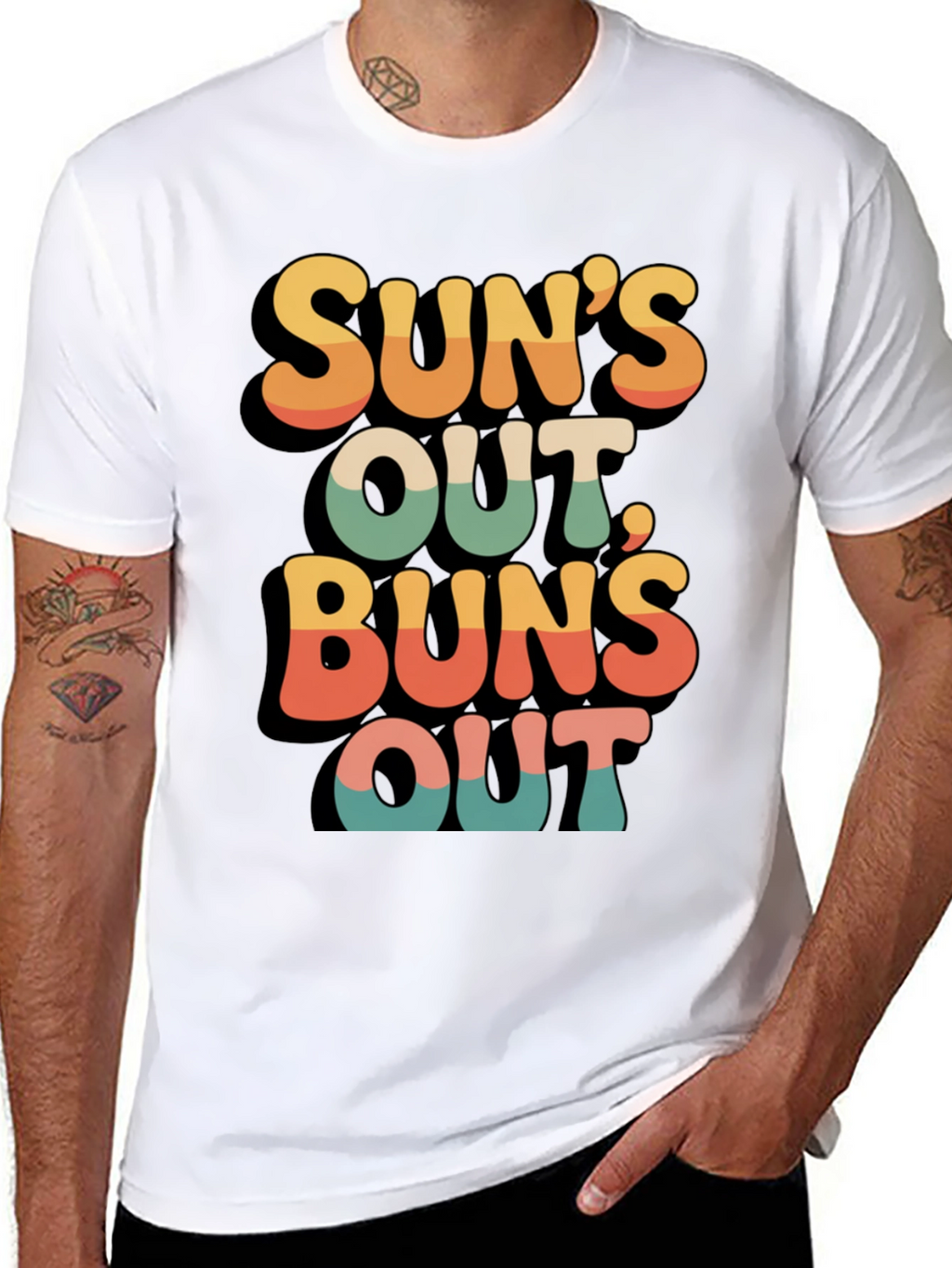 Suns Out Buns Out Retro Graphic Tee