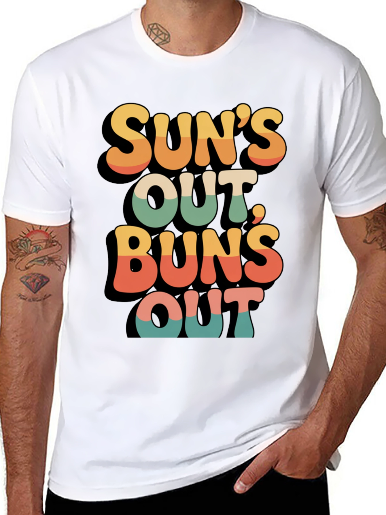 Suns Out Buns Out Retro Graphic Tee