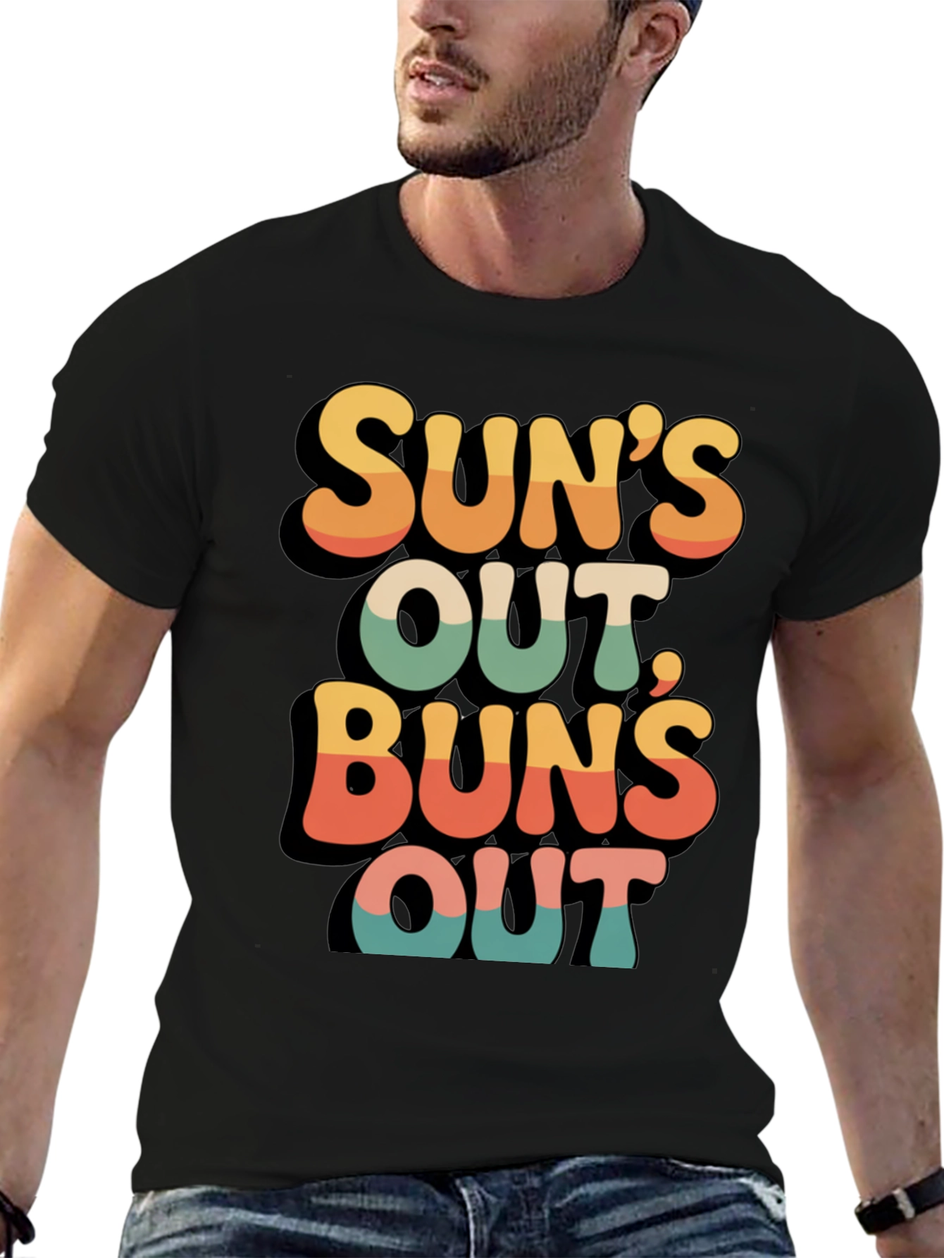 Suns Out Buns Out Retro Graphic Tee
