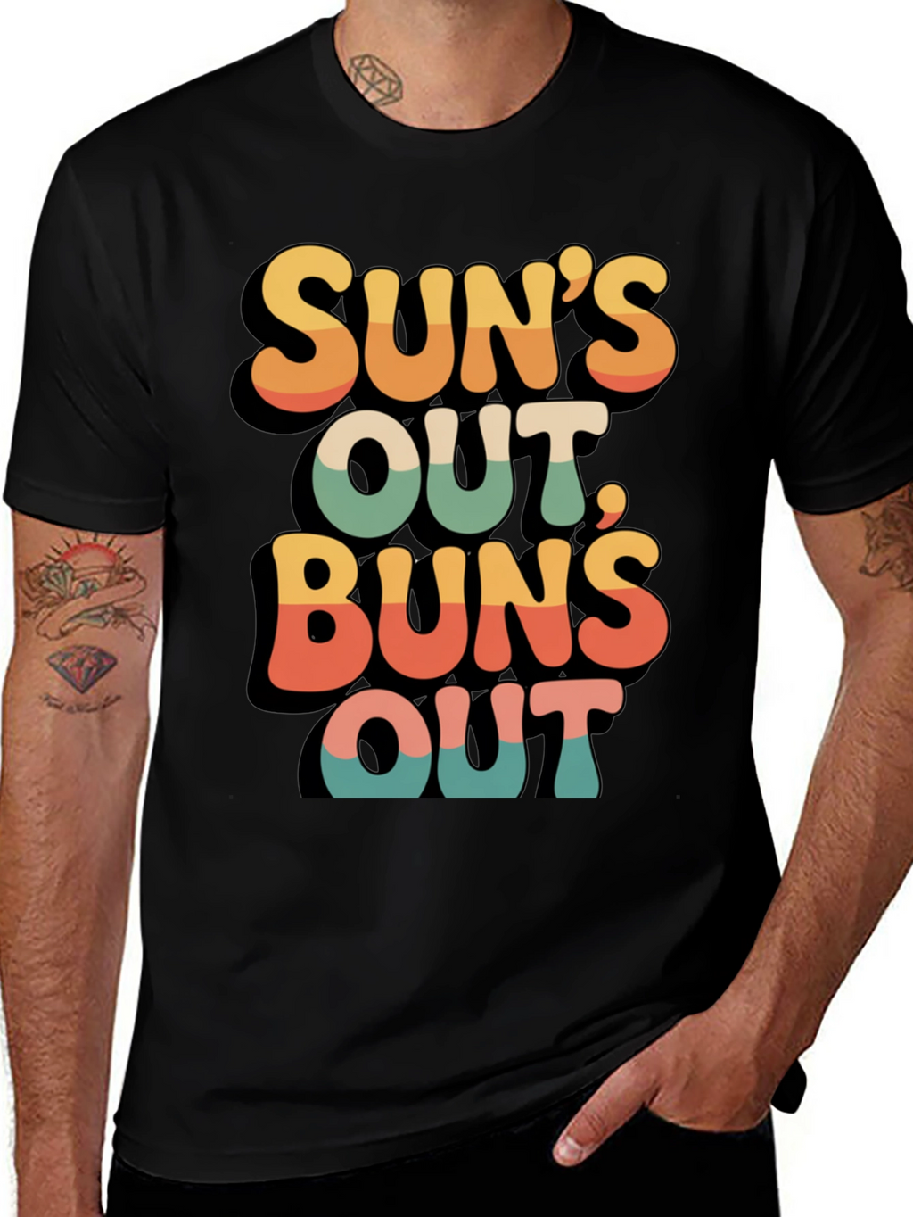 Suns Out Buns Out Retro Graphic Tee