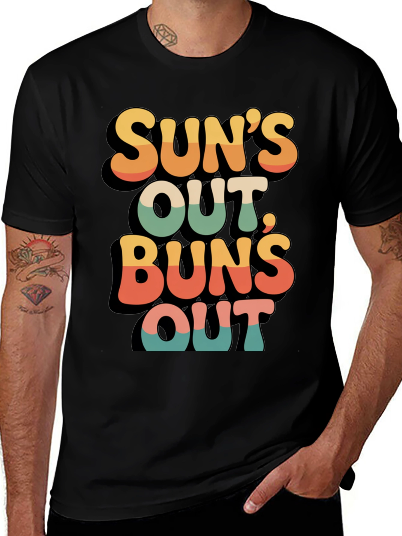 Suns Out Buns Out Retro Graphic Tee