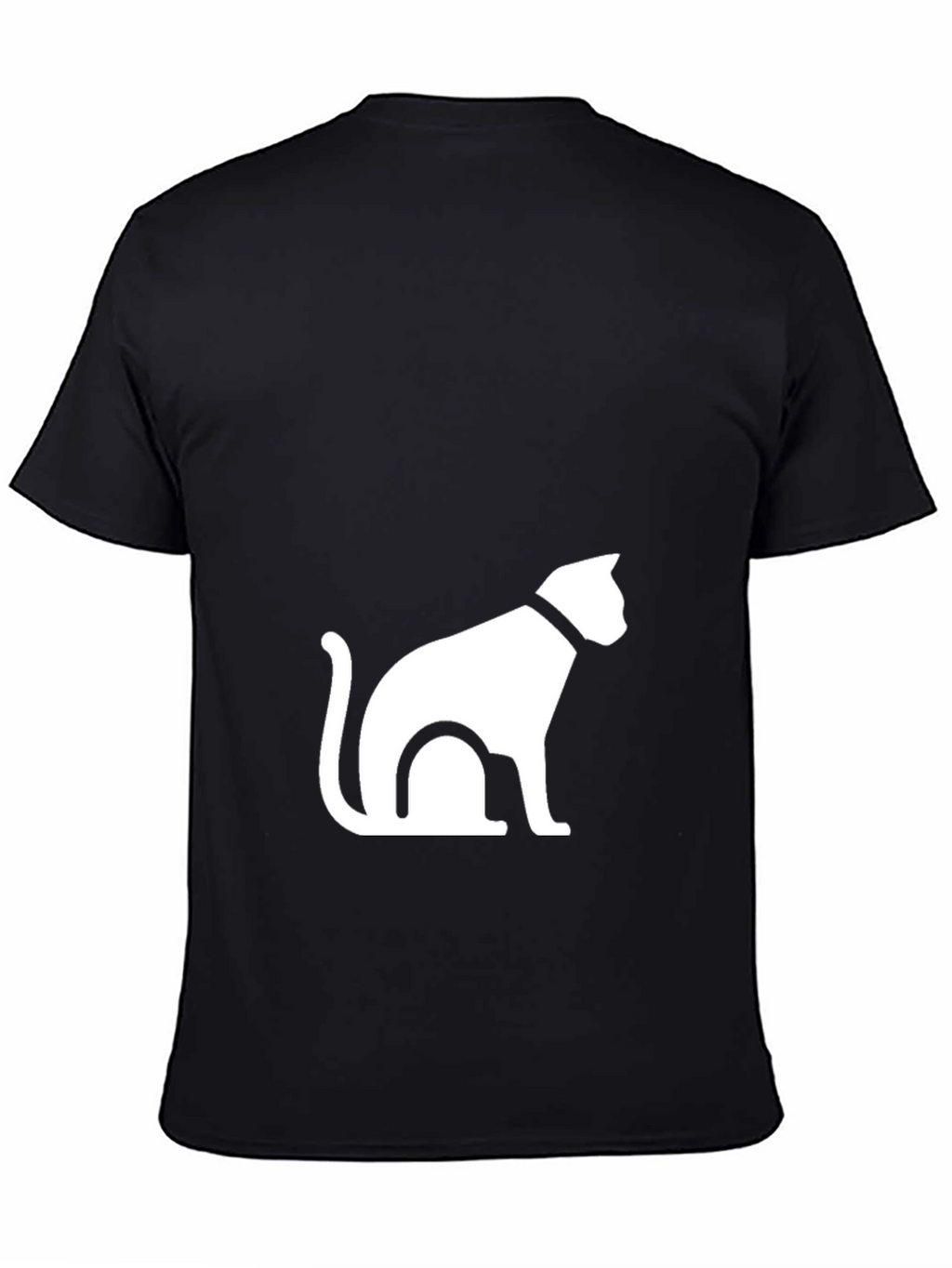 Black T-Shirt with Cat Graphic