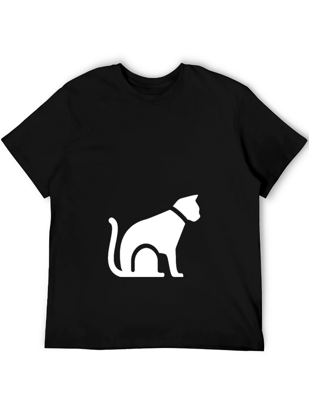 Black T-Shirt with Cat Graphic