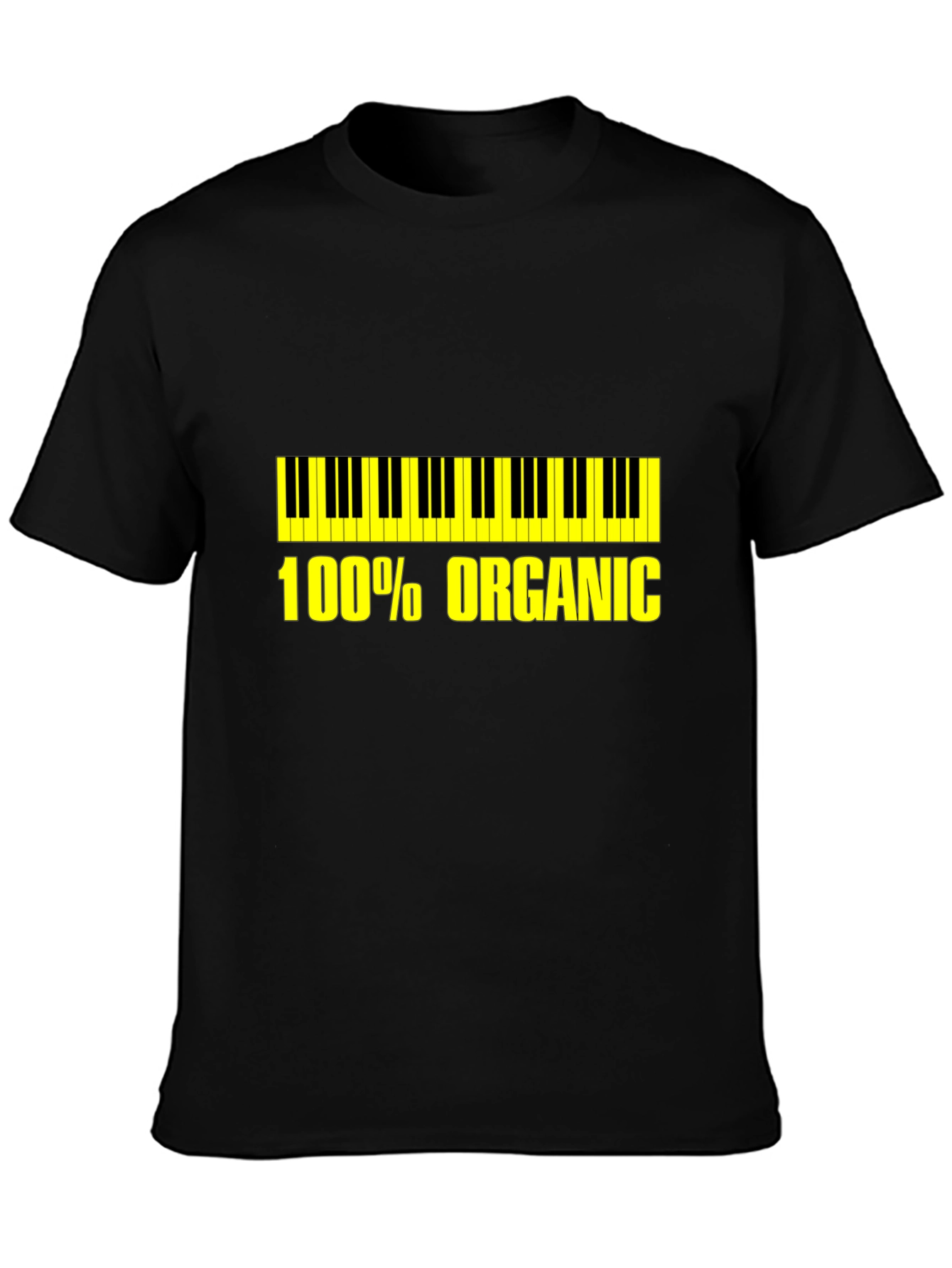 Organic Piano T-Shirt - Black Unique Design