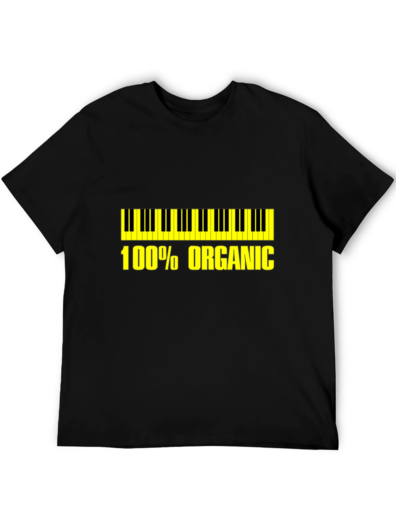 Organic Piano T-Shirt - Black Unique Design