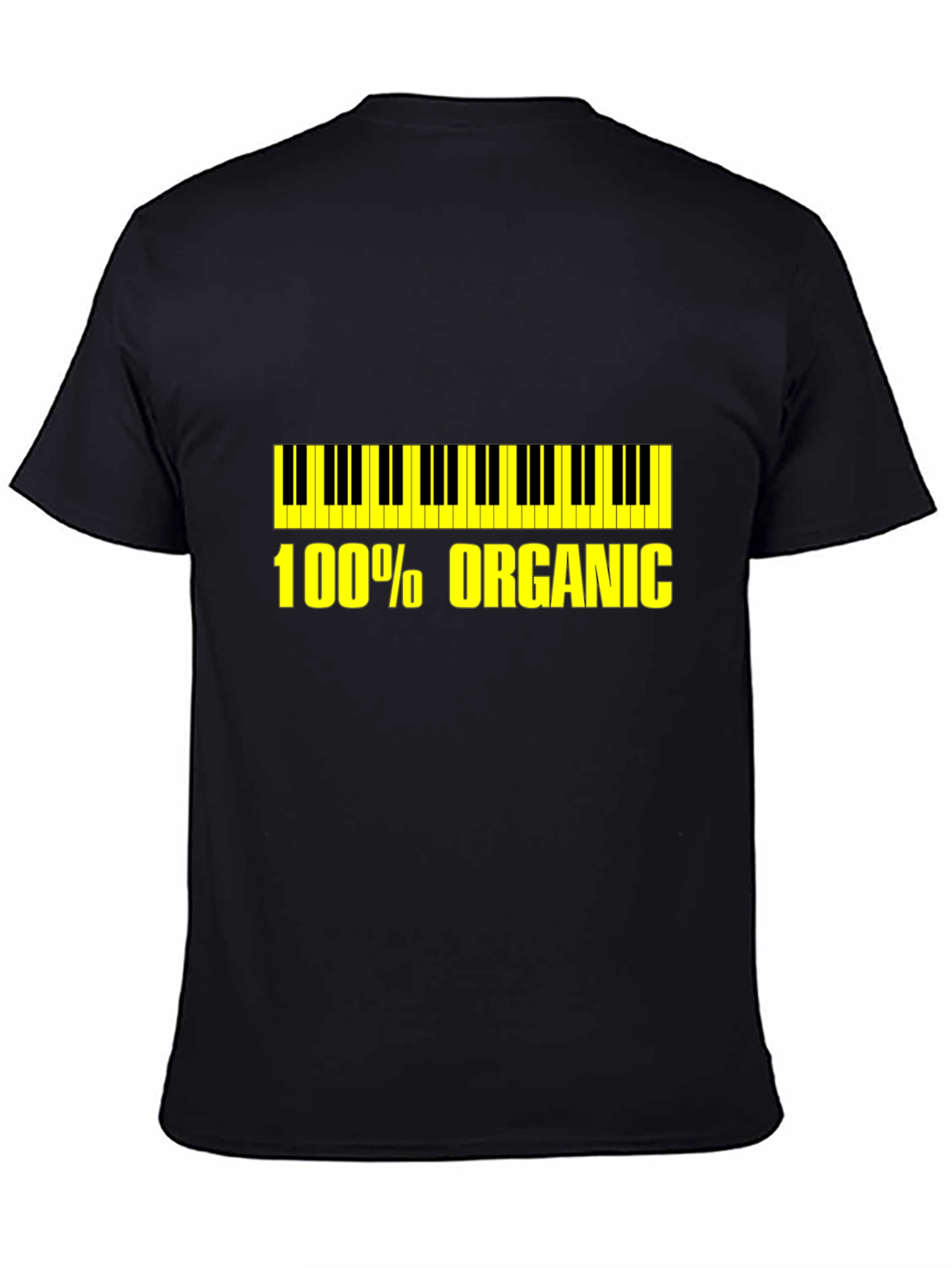 Organic Piano T-Shirt - Black Unique Design