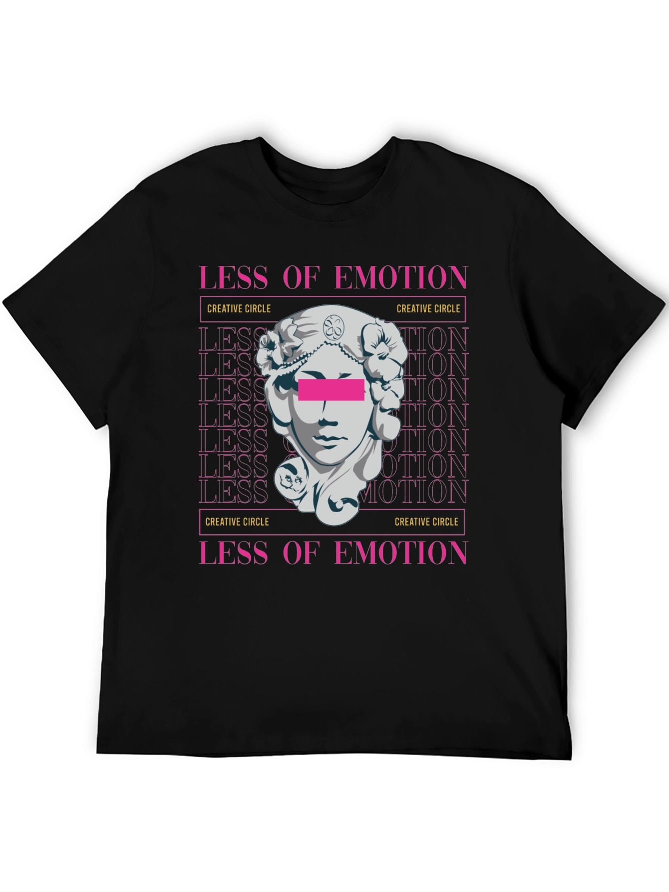 Less of Emotion Graphic Tee - Artistic Black T-Shirt